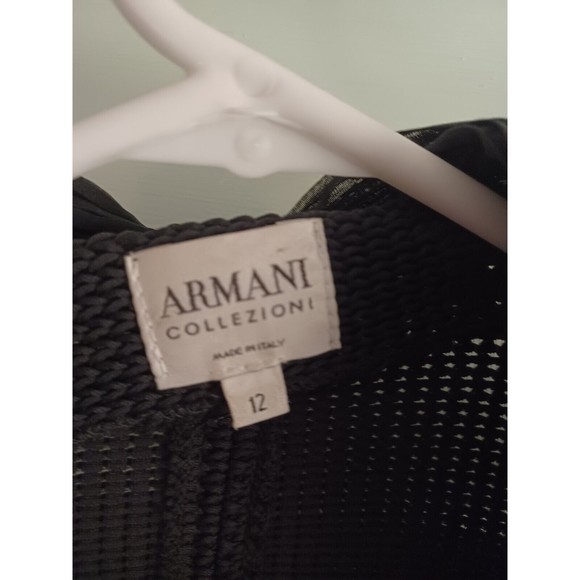 Armoni Collezioni womens open knit cardigan Nylon Elastane size 12 black - Picture 2 of 11